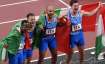 From right: Filippo Tortu, Lamont Jacobs Lorenzo Patta and