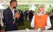PM Narendra Modi with Indian men's hockey team goalkeeper PR Sreejesh