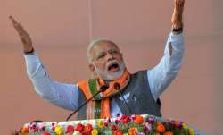 Prime Minister Narendra Modi addresses an election campaign