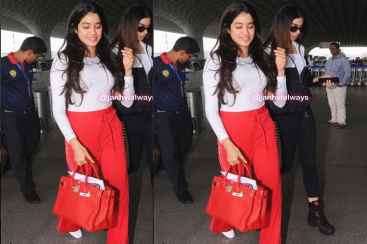 Janhvi's fashion sense has evolved over the years and the diva successfully manages to grab a lot of media attention for her fashion statements. Janhvi's red palazzo and white full sleeves top is looking trendy and perfect attire for summer. 