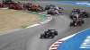 Mercedes driver Lewis Hamilton of Britain leads the pack