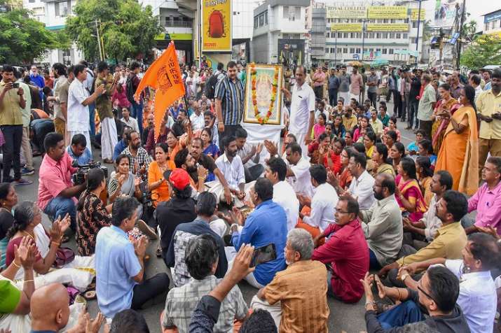 Thousands of BJP supporters marched to the secretariat in
