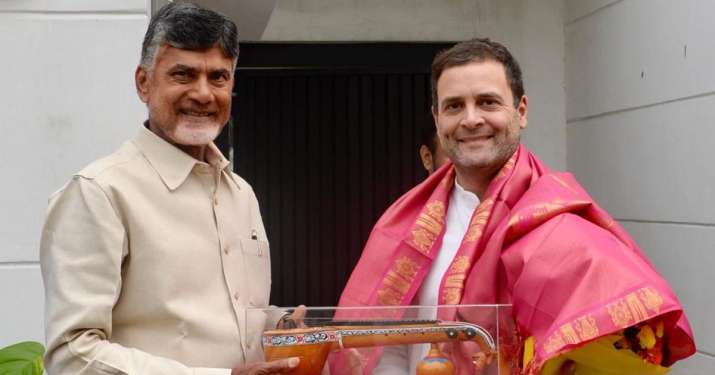 Andhra Pradesh Chief Minister N Chandrababu Naidu (left)