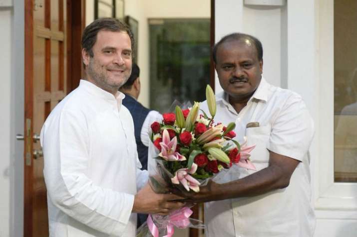 Congress President Rahul Gandhi with Karnataka Chief