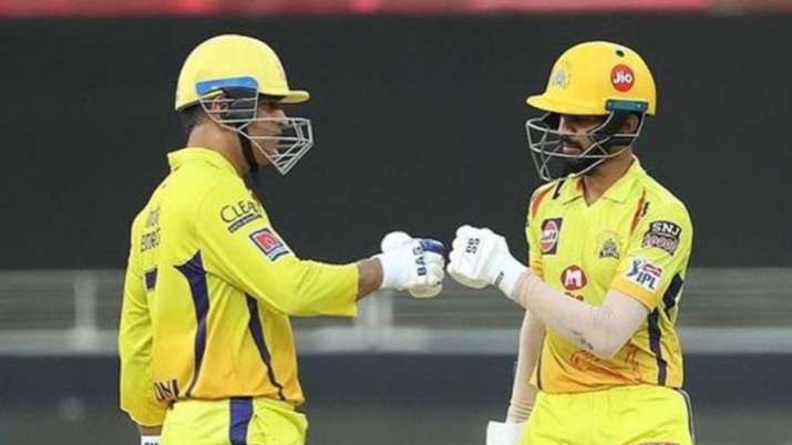 CSK skipper MS Dhoni with Ruturaj Gaikwad.