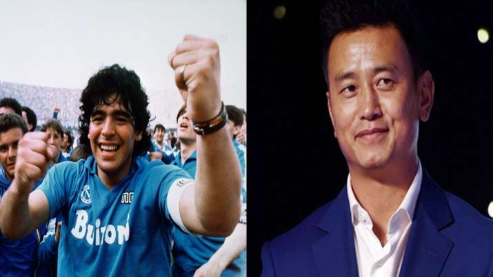 Diego Maradona and Bhaichung Bhutia