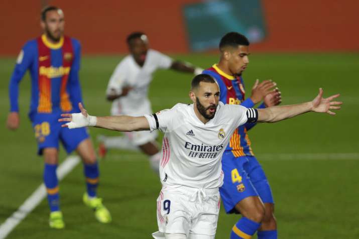 Karim Benzema and Toni Kroos scored first-half goals to give Madrid its sixth straight win in all co